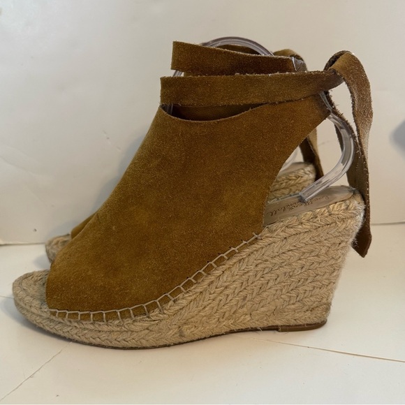 Loeffler Randall Lyra Ankle Tie Espadrille Wedge Sandals Camel Brown Shoes Sz 10 - Picture 3 of 11